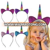 Fancy Sequins Unicorn Hairband With Horn For Girls Child Birthday Unicorn Party Favors