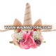 10pcs/lot Unicorn Horn Headband Matching Ears Felt Unicorn Headband Tieback Unicorn Floral Crown Photo Prop